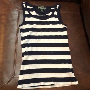 Lauren - Ralph Lauren Navy and White Tank